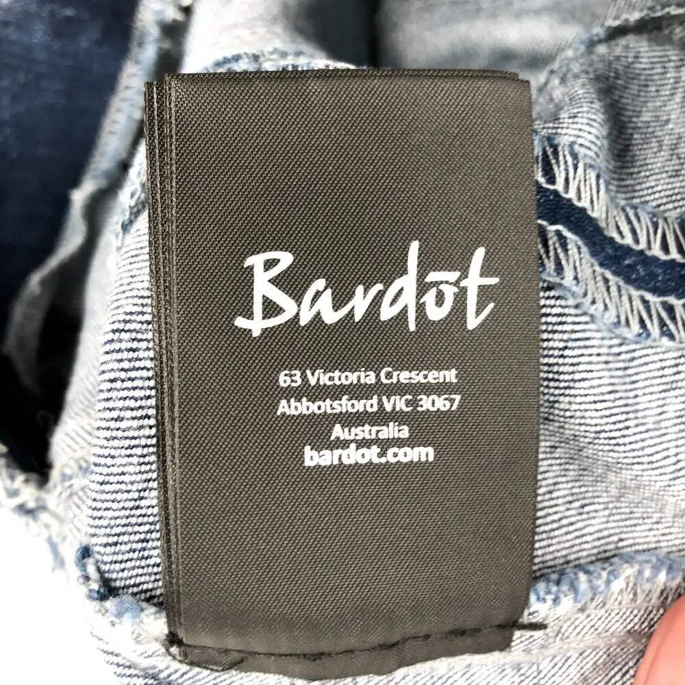 BARDOT Girls Corset Denim Skirt US 16 Blue Acid Wash Cotton NWT